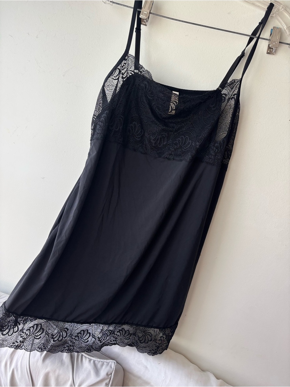 Vintage Suzy Shier Lace Babydoll Nightgown | Black Slip Dress | L/XL